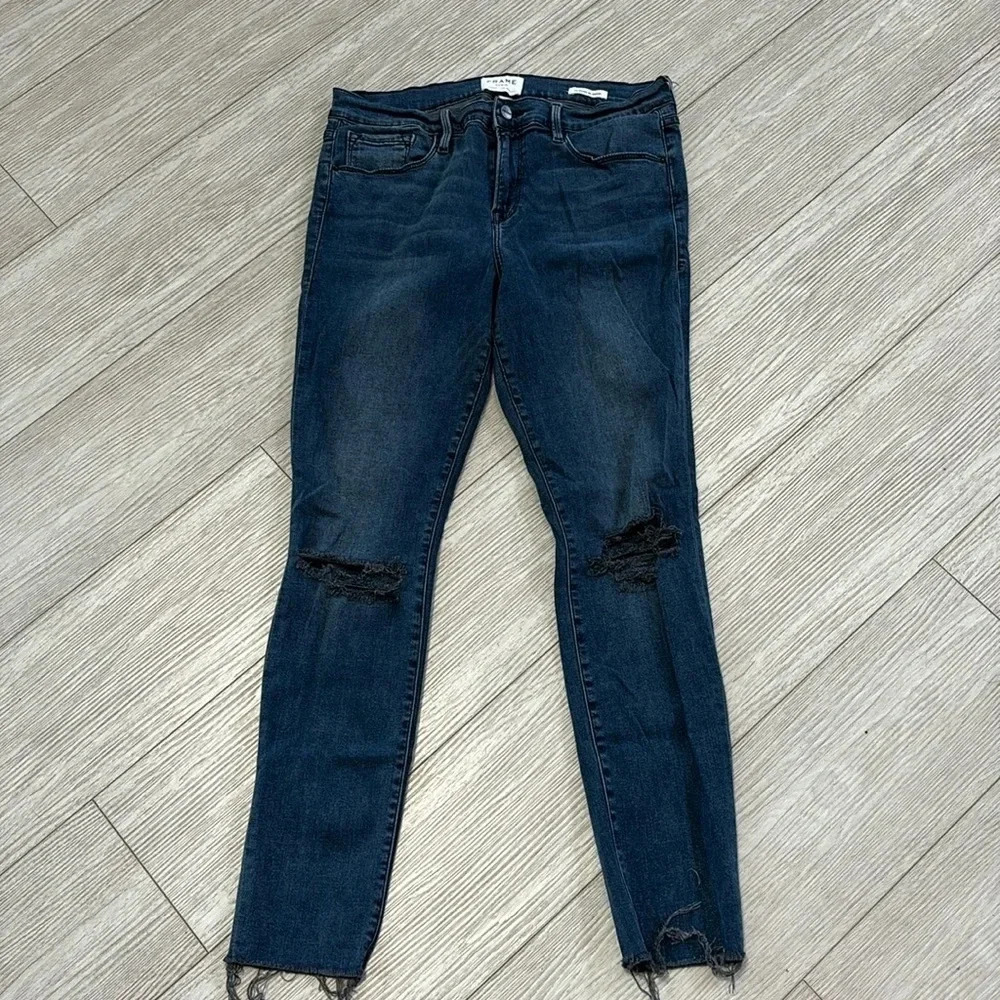 Frame Le Skinny De Jeanne Jeans In Gifford dark blue SZ 32